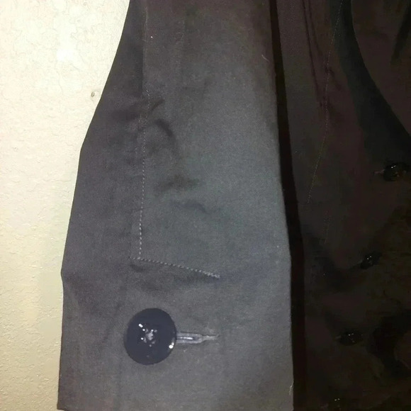 CAbi #6024 POSE Navy Blue Ruffle Front Button Up Coat Jacket Size Small - Picture 4 of 6